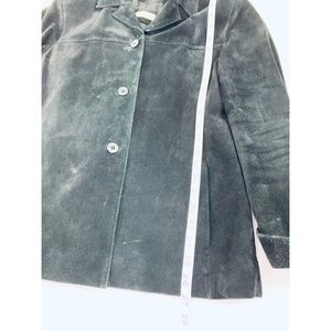 Lord & Taylor Black Leather Suede Coat